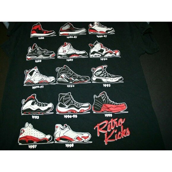 Jordan Retro Kicks shoes shirt mens medium black Authentic Classics - Picture 6 of 8
